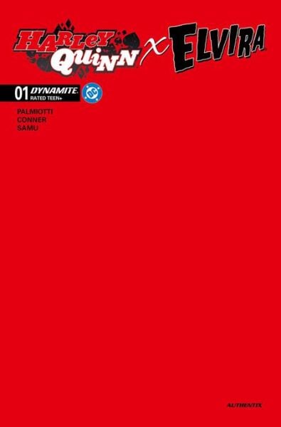 HARLEY QUINN X ELVIRA #1 CVR W FIERY RED BLANK AUTHENTIX FOC BONUS VAR
