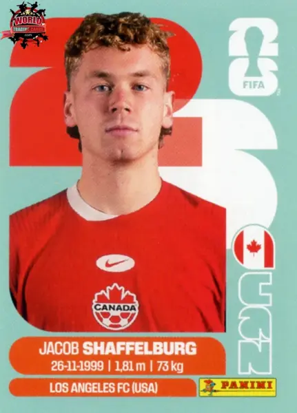 PANINI FIFA WORLD CUP 2026 CAN 14 JACOB SHAFFELBURG STICKER