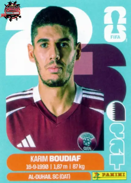 PANINI FIFA WORLD CUP 2026 QAT 10 KARIM BOUDAF STICKER