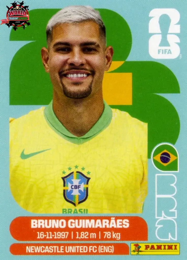 PANINI FIFA WORLD CUP 2026 BAR 11 BRUNO GUIMARAES STICKER