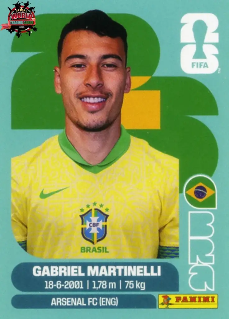 PANINI FIFA WORLD CUP 2026 BAR 18 GABRIEL MARTINELLI STICKER