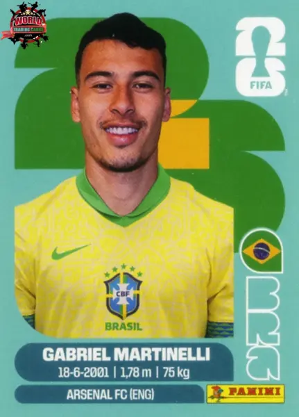 PANINI FIFA WORLD CUP 2026 BAR 18 GABRIEL MARTINELLI STICKER