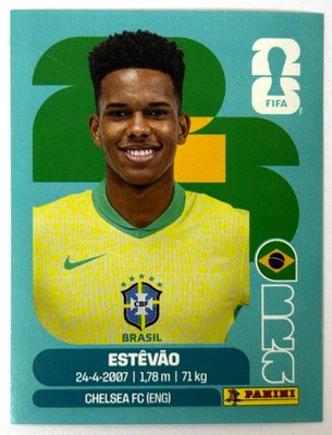 PANINI FIFA WORLD CUP 2026 BAR 20 ESTEVAO STICKER