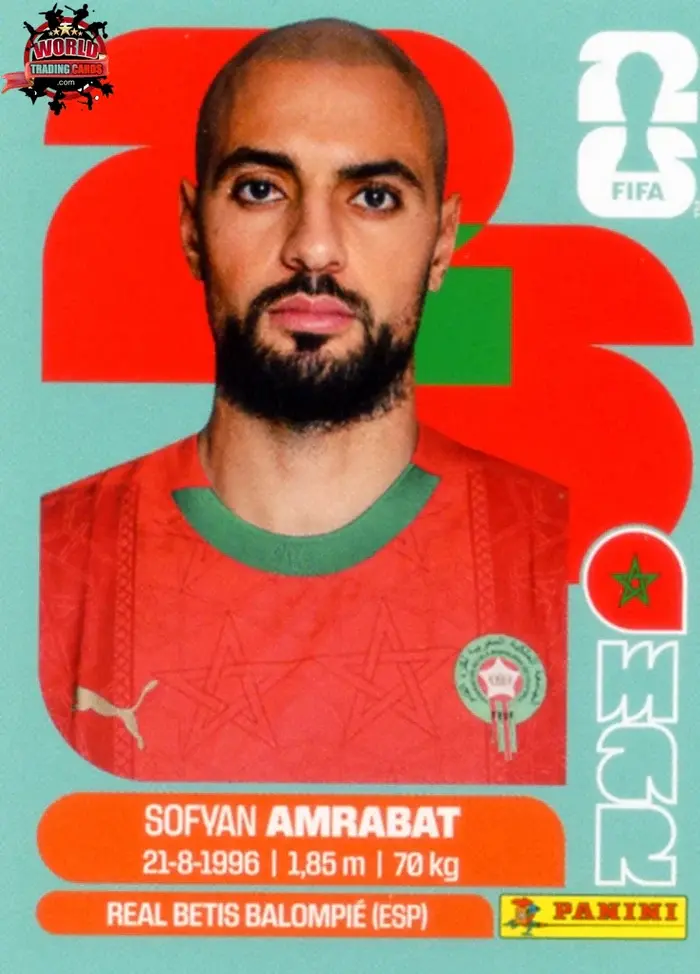 PANINI FIFA WORLD CUP 2026 MAR 10 SOFYAN AMRABAT STICKER