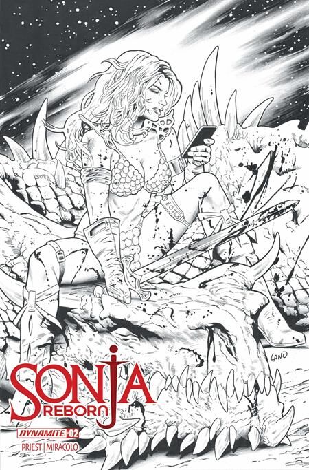 SONJA REBORN #2 CVR N GREG LAND LINE ART FOC BONUS VAR