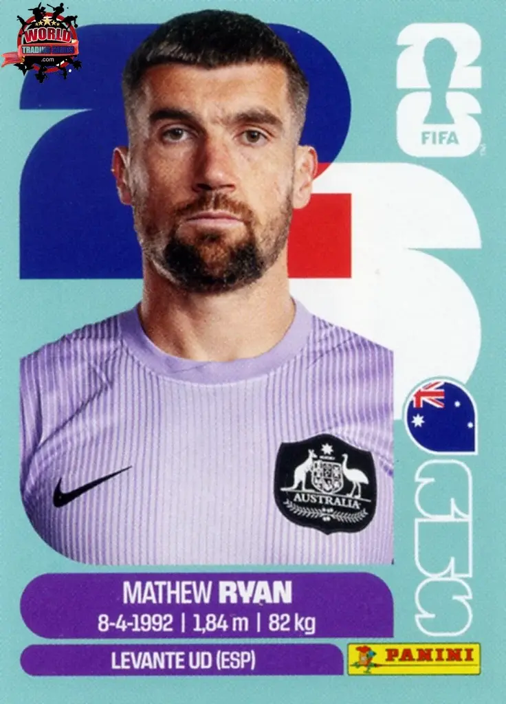 PANINI FIFA WORLD CUP 2026 AUS 2 MATHEW RYAN STICKER