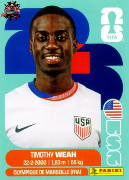 PANINI FIFA WORLD CUP 2026 USA 12 TIMOTY WEAH STICKER