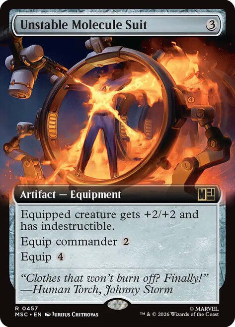 MTG MARVEL SUPERHEROES - UNSTABLE MOLECULE SUIT, COMMANDER, NON-FOIL, EXTENDED ART #457