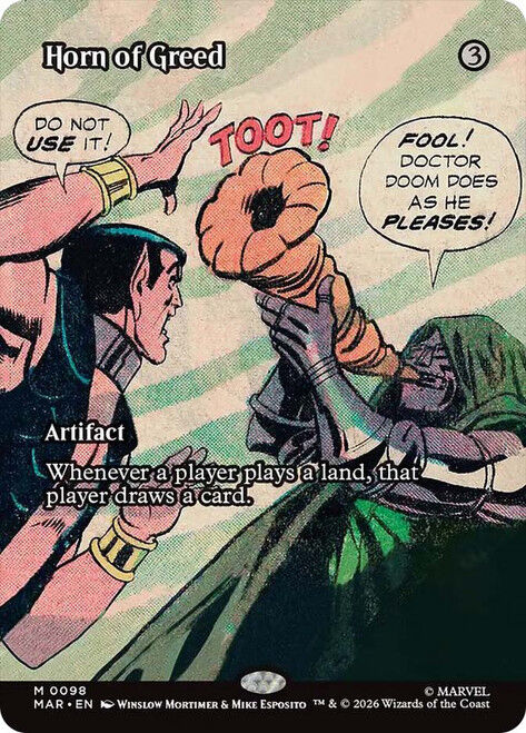 MTG MARVEL SUPERHEROES - HORN OF GREED, BORDERLESS #098