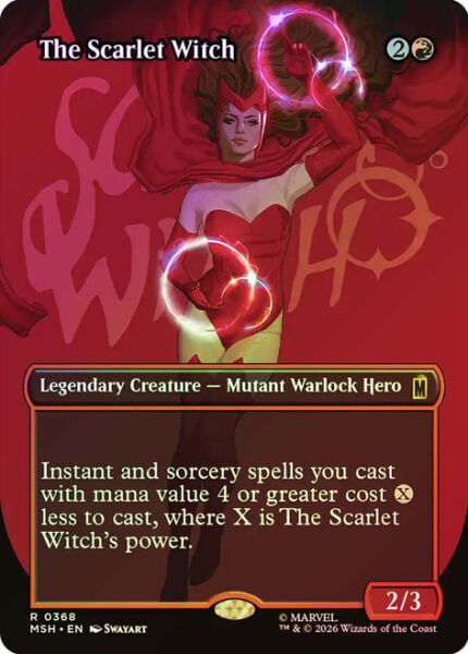MTG MARVEL SUPERHEROES - SCARLET WITCH, FOIL, BORDERLESS #368