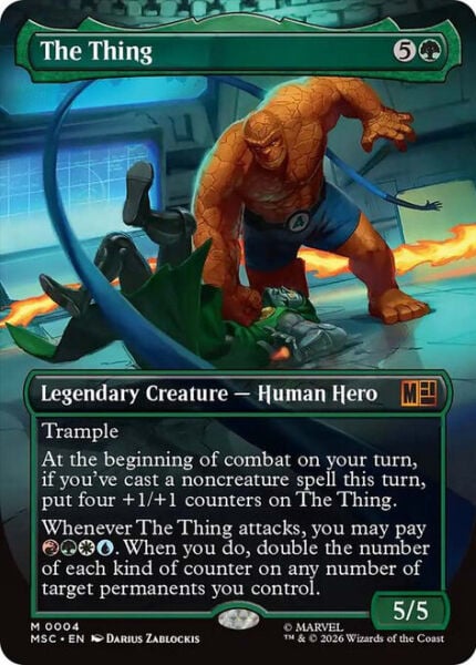 MTG MARVEL SUPERHEROES - THE THING, COMMANDER, BORDERLESS #004