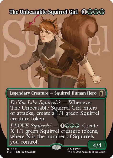 MTG MARVEL SUPERHEROES - THE UNBEATABLE SQUIRREL GIRL, NON-FOIL, BORDERLESS, #371