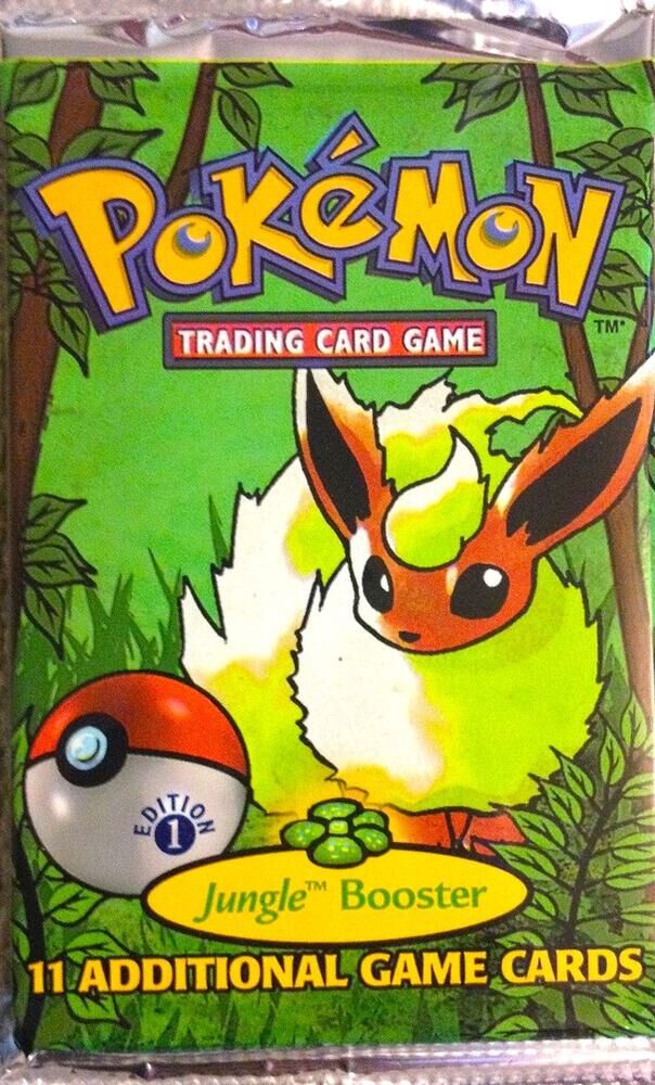 POKEMON TCG: POKEMON BASE JUNGLE SET FIRST EDITION BOOSTER PACK / EEVEE ARTWORK / UNWEIGHTED