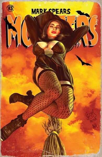 MARK SPEARS MONSTERS #7 CVR B MARK SPEARS HEXY THE WITCH JSA CLASSIFIED #1 HOMAGE VAR