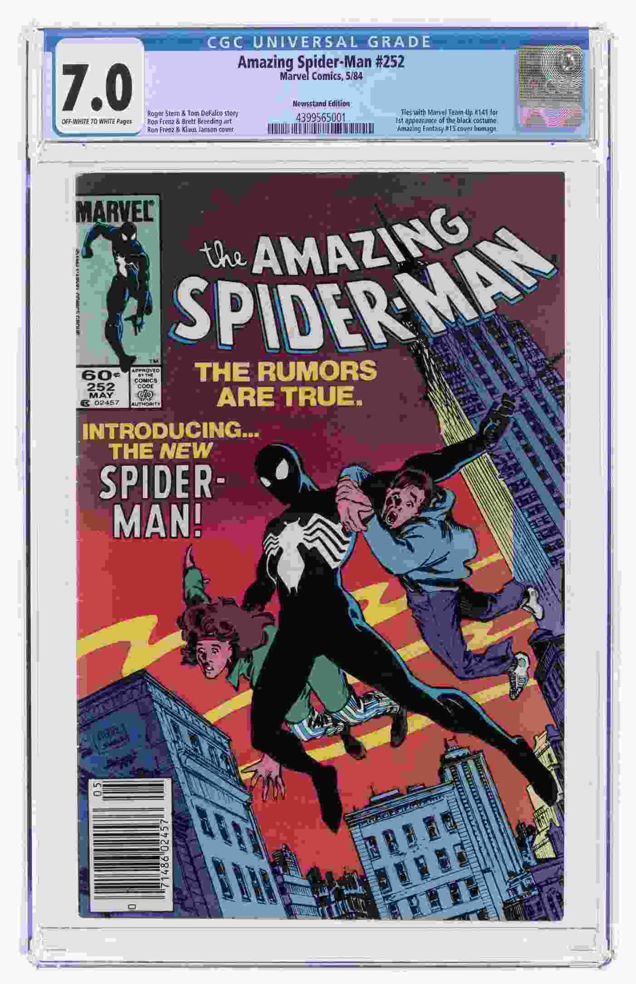 AMAZING SPIDER-MAN #252 MAY 1984 CGC 7.0 NEWSSTAND EDITION