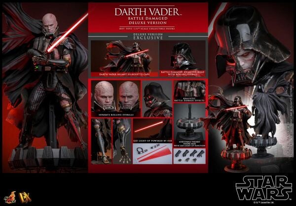 STAR WARS: DARTH VADER BATTLE DAMAGED DELUXE VERSION SIXTH SCALE FIGURE - HOT TOYS - PRE/ORDER