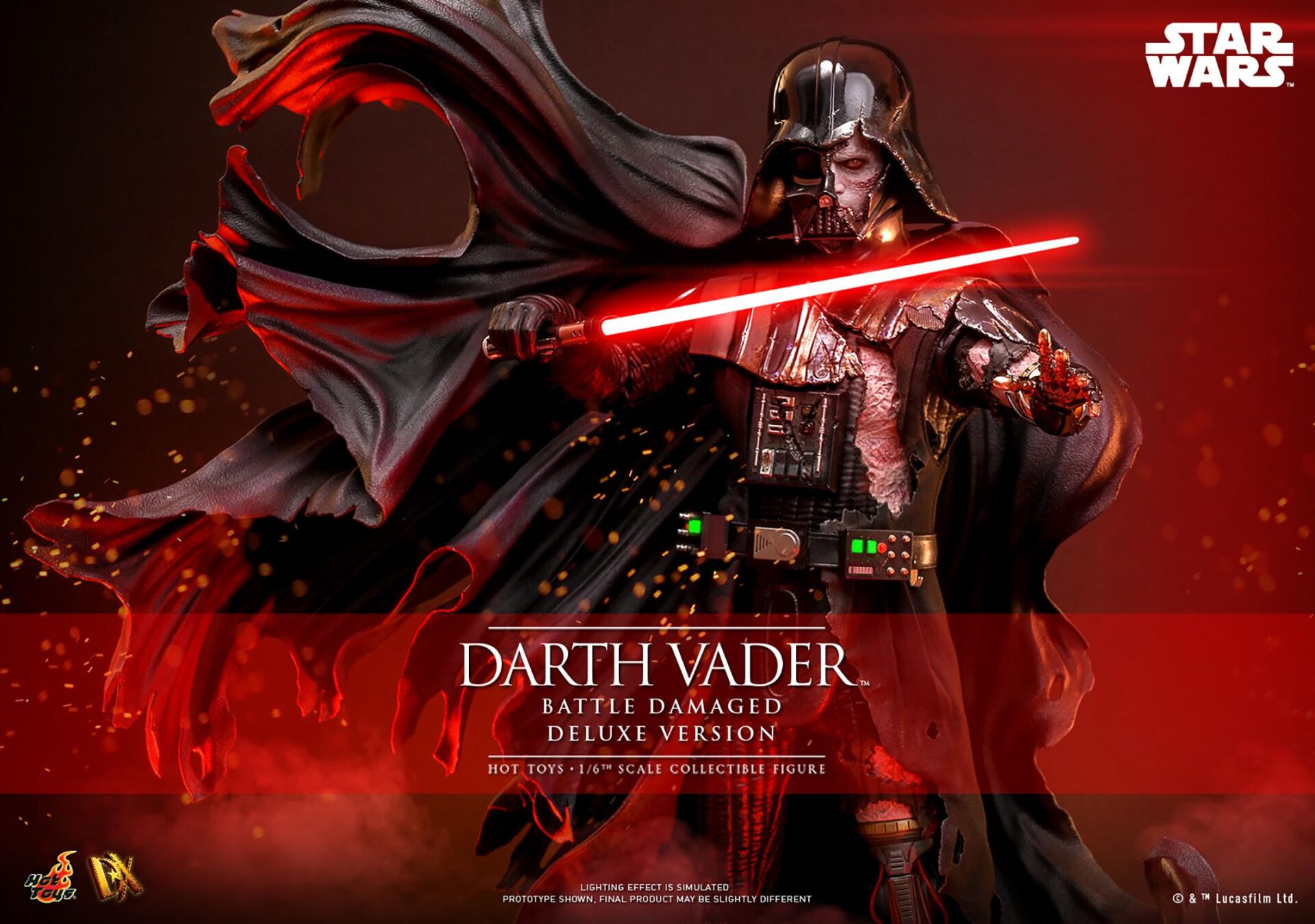 STAR WARS: DARTH VADER BATTLE DAMAGED DELUXE VERSION SIXTH SCALE FIGURE - HOT TOYS - PRE/ORDER