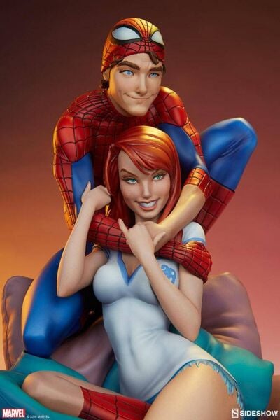SPIDER-MAN & MARY JANE MAQUETTE J. SCOTT CAMPBELL COLLECTION - SIDESHOW COLLECTIBLES - NO BOX
