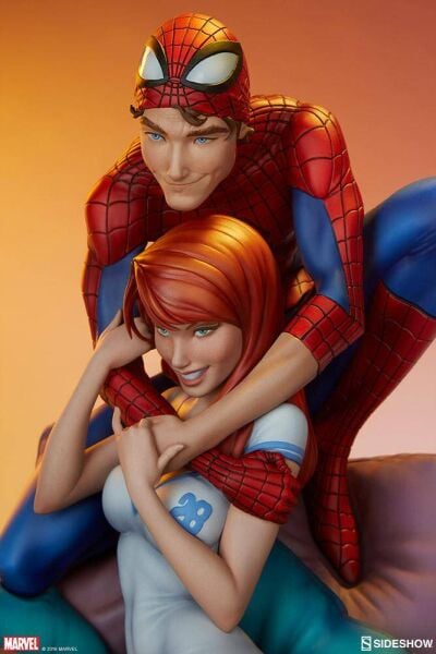 SPIDER-MAN & MARY JANE MAQUETTE J. SCOTT CAMPBELL COLLECTION - SIDESHOW COLLECTIBLES - NO BOX