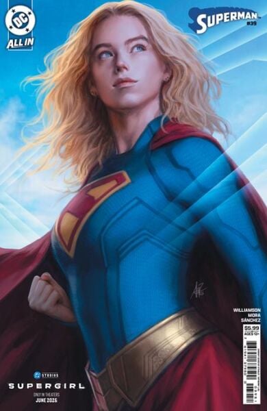SUPERMAN #39 CVR E STANLEY ARTGERM LAU SUPERGIRL MOVIE CARD STOCK VAR (THE REIGN OF THE SUPERBOYS)