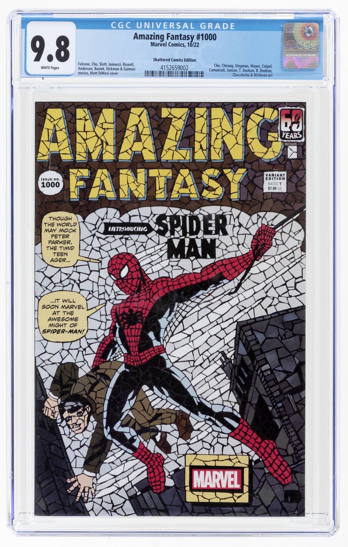 AMAZING FANTASY #1000 SHATTERED COMICS EDITION CGC 9.8