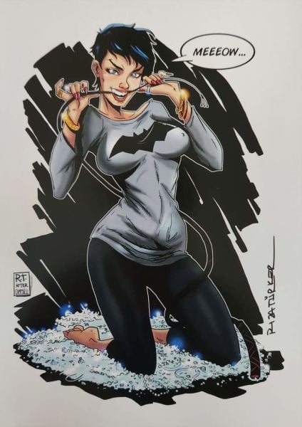 RIZA TÜRKER İMZALI J.S. CAMPBELL HOMAGE CATWOMAN ART PRINT