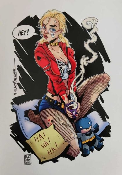 RIZA TÜRKER İMZALI J.S. CAMPBELL HOMAGE HARLEY QUINN ART PRINT VARIANT OPTIONS