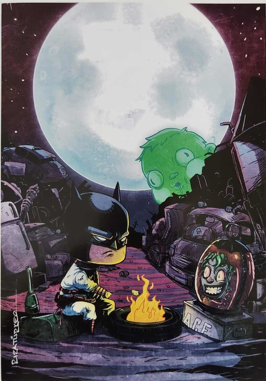 RIZA TÜRKER BATMAN & JOKER UNDER THE MOONLIGHT İMZALI ART PRINT