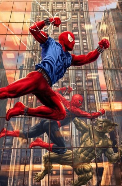 THE AMAZING SPIDER-MAN #25 1:100 LEE BERMEJO AMAZING VISIONS CONNECTING VIRGIN VARIANT
