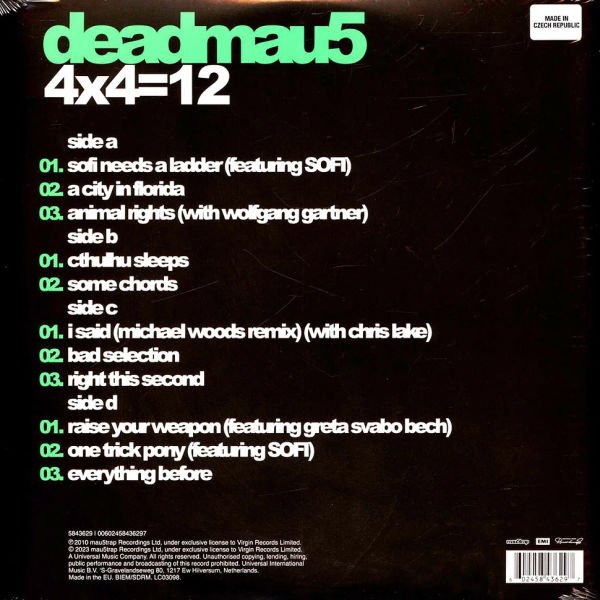 Deadmau5 - 4x4=12 Limited Transparent Green Vinyl Edition