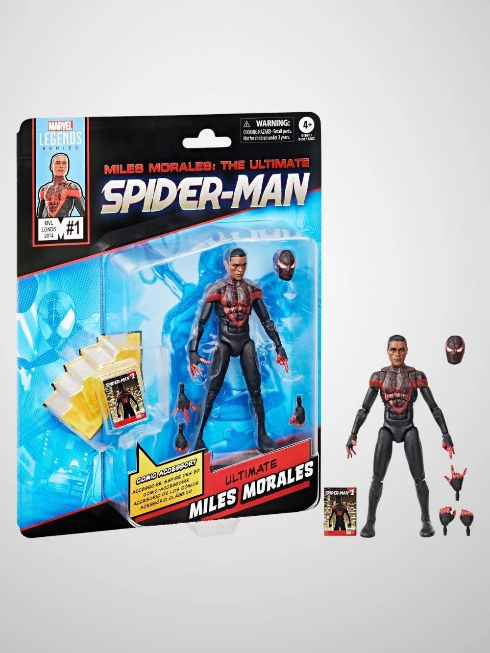 Marvel Legends Ultimate Miles Morales (Spider-Man Comics) Aksiyon Figürü, Çizgi Roman Aksesuarlı