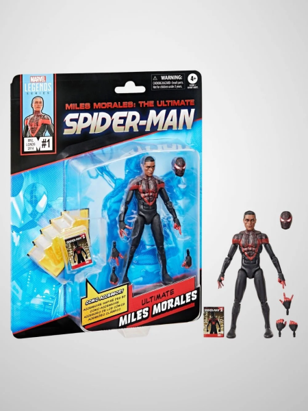 Marvel Legends Ultimate Miles Morales (Spider-Man Comics) Aksiyon Figürü, Çizgi Roman Aksesuarlı