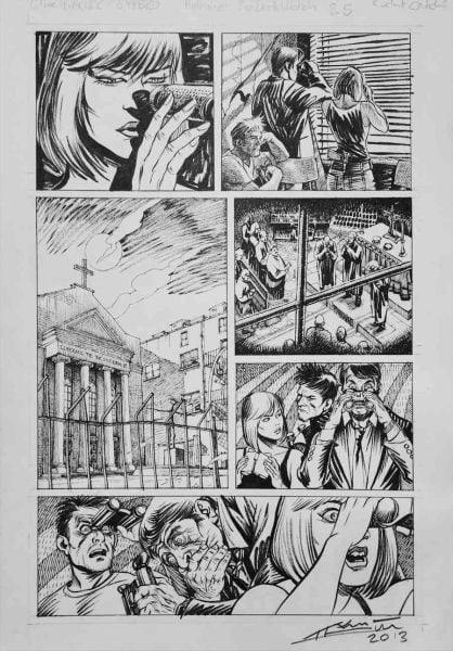 KORKUT ÖZTEKİN ''CLIVE BARKER'S HELLRAISER: THE DARK WATCH #5 SAYFA 5'' ORJİNAL ÇİZGİROMAN SAYFASI ÇİZİMİ