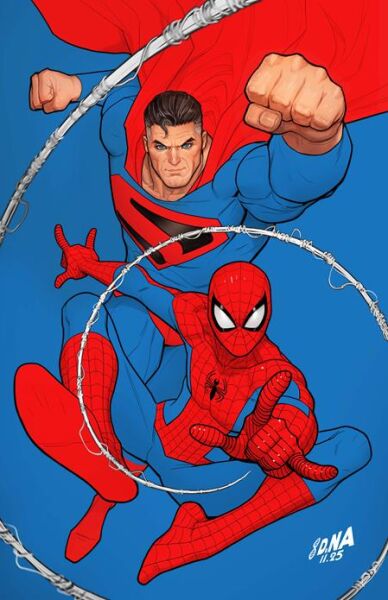 DC MARVEL SUPERMAN SPIDER-MAN #1 (ONE SHOT) CVR Q DAVID NAKAYAMA KINGDOM COME SUPERMAN & SPIDER-MAN CARD STOCK VAR - PRE-ORDER