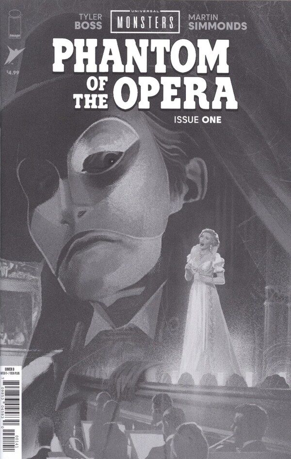 UNIVERSAL MONSTERS: PHANTOM OF THE OPERA 1 1:25 JOSHUA MIDDLETON BLACK AND WHITE CLASSIC HORROR RATIO VARIANT
