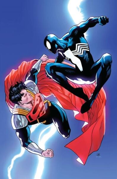 DC MARVEL SUPERMAN SPIDER-MAN #1 (ONE SHOT) CVR R DANIEL SAMPERE SUPER-BOY PRIME & SPIDER-MAN BLACK CARD STOCK VAR - PRE-ORDER