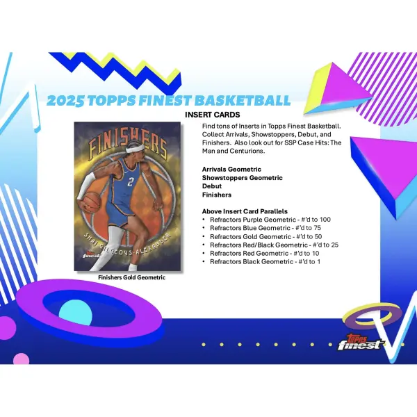 2024-25 TOPPS FINEST BASKETBALL BREAKER'S DELIGHT BOX -  3 AUTOGRAPHS ON AVERAGE