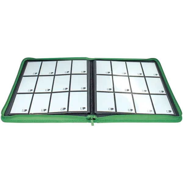 ULTRA PRO VIVID 12-POCKET ZIPPERED PRO-BINDER GREEN 480 CARD
