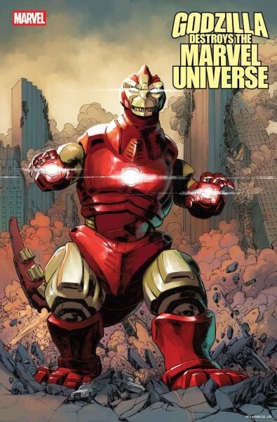GODZILLA DESTROYS THE MARVEL UNIVERSE #3 DAVE WACHTER MARVELIZED IRON MAN-ZILLA VARIANT