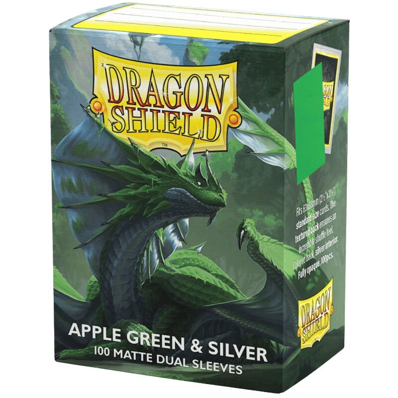 DRAGON SHIELD DUAL APPLE GREEN & SILVER MATTE