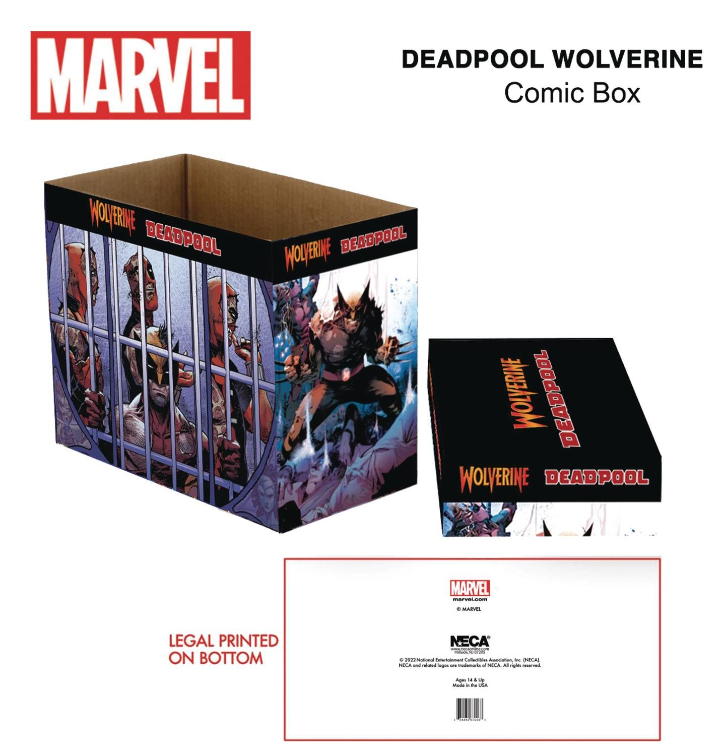 MARVEL WOLVERINE & DEADPOOL COMIC STORAGE BOX