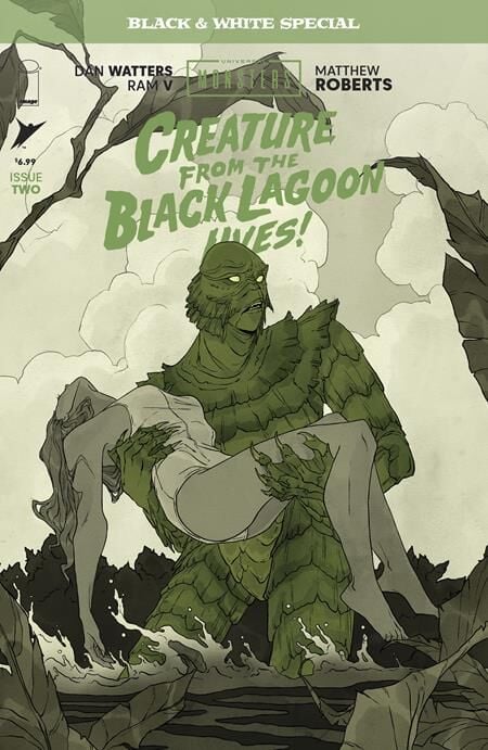 UNIVERSAL MONSTERS CREATURE FROM THE BLACK LAGOON LIVES BLACK & WHITE SPECIAL #2 (OF 2) CVR B ABIGAIL LARSON VAR - PRE-ORDER