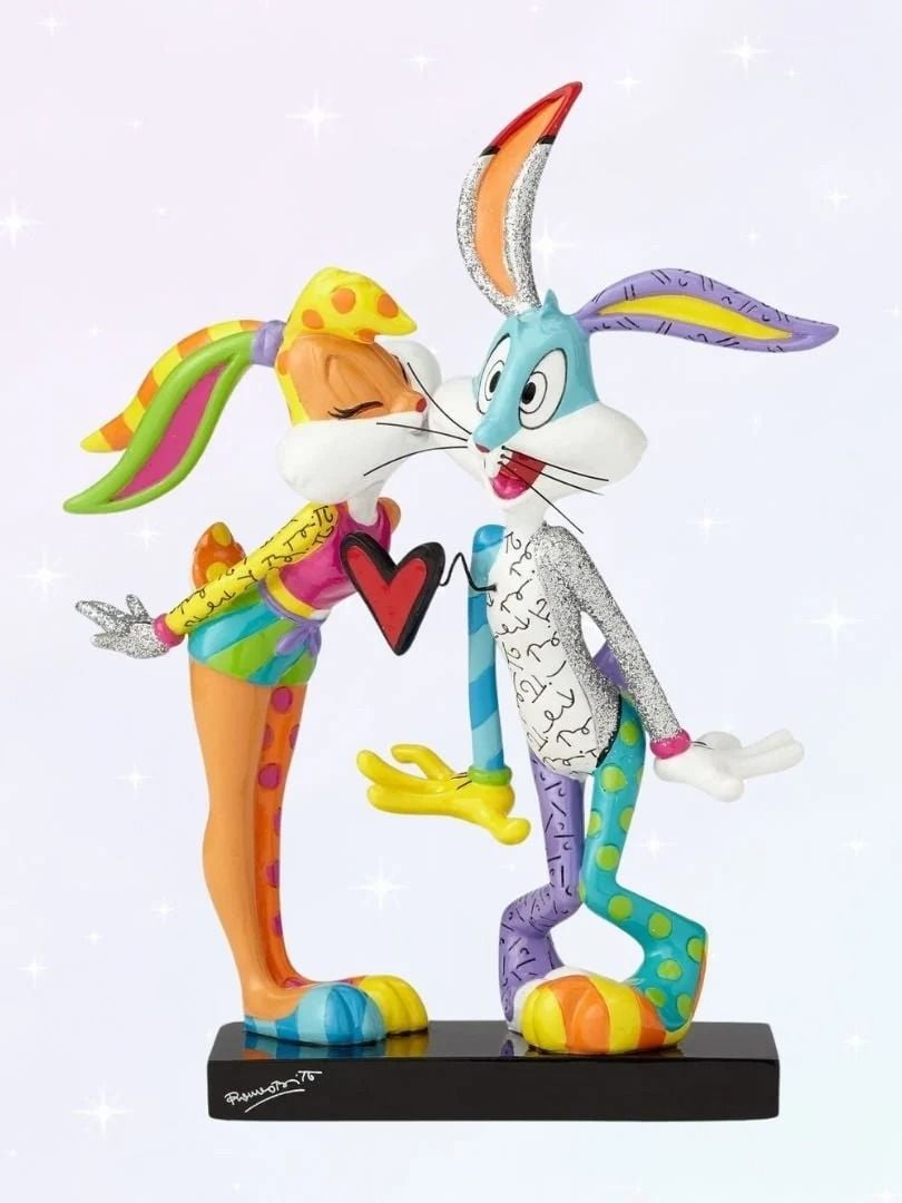 Looney Tunes by Britto - Lola Kissing Bugs Bunny Statue