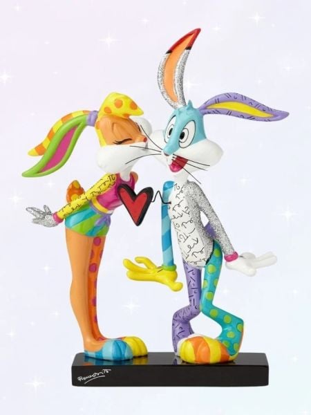 Looney Tunes by Britto - Lola Kissing Bugs Bunny Statue
