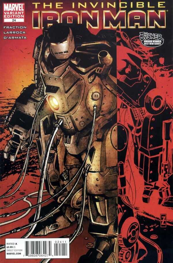 INVINCIBLE IRON MAN #24 (2010) PATCH ZIRCHER VARIANT COVER